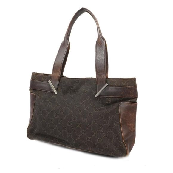 Gucci Tote Bag GG Canvas Brown Silver Hardware - Picture 1 of 13